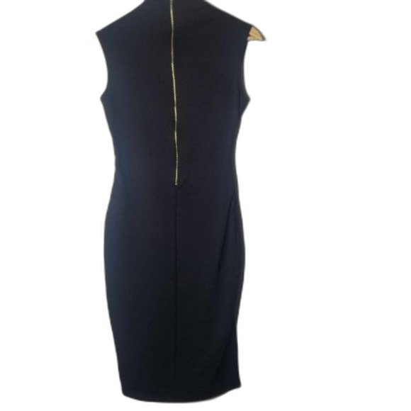 Rolla Coster Form Fitting Pin Up Inspired Black Midi Dress Sz M - Picture 9 of 9